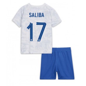 Frankrig William Saliba #17 Udebanesæt Børn VM 2022 Kort ærmer (+ korte bukser)